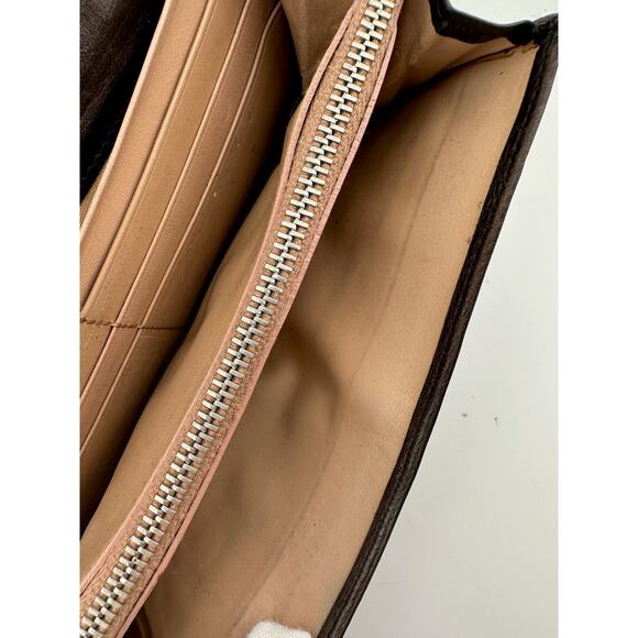 Prada Metallic Brown Wave Leather Flap Continental Wallet - Picture 12 of 16